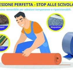 Bandă Dublu Adezivă Detașabilă Profesională ACIT 50 mm x 50 m (164 ft), Armată cu Plasă Textilă, Aderență Diferențiată, Compatibilă cu Încălzirea în Pardoseală, Producție Italia - Img 7