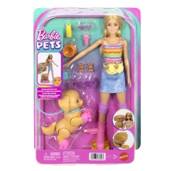 BARBIE PETS SET PAPUSA BARBIE CU PATINE CU ROTILE CATEL SI ACCESORII