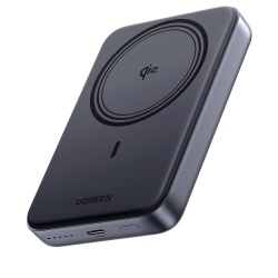 Baterie externa Ugreen Magnetic 10000 mAh, Wireless, PD 30W, Qi2 7.5W, USB-C, compatibila MagSafe, Negru