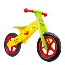 Bicicleta fara pedale din lemn Seven-WTP, Galben/Verde