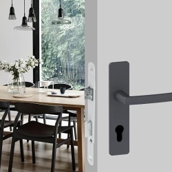 Broască îngropată pentru cilindru Yale Y50R-A40/B, interax 40 mm, carcasă 135 mm, limbă reversibilă, placă frontală rotunjită, pentru uși de intrare și interior - Img 2