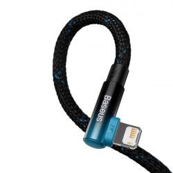 Cablu 90 Baseus MVP 2 cu cot cu USB lateral / mufa Lightning 1m 2.4A albastru (CAVP000021) - Img 5