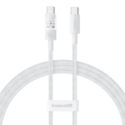 CABLU alimentare si date Baseus Gem, Fast Charging Data Cable pt. smartphone, USB Type-C la USB Type-C 100W, 1m, alb "P10373000211-00" (timbru verde 0.08 lei) - 6932172658793