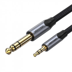 Cablu audio 3,5 mm TRS tata la 6,35 mm tata 1 m Vention BAUHF gri - Img 4