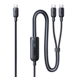 Cablu Baseus Flash 4 140W 2-in-1 Fast Charging USB-C, 1.5m, Negru