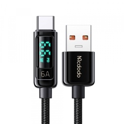 Cablu Date si Incarcare USB-A - USB-C McDodo CA-8690 Display, 66W, 1.2m, Negru