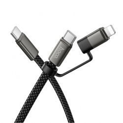 Cablu Date si Incarcare USB-C - Lightning / USB-C HOCO X125, 60W, 1m, Negru