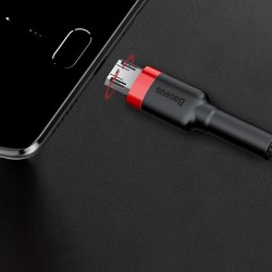 Cablu de date , Baseus Cafule USB / micro USB 2A 3M black-red (CAMKLF-H91) - Img 2