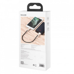 Cablu de date metalic Baseus Cafule Series USB - Lightning 2.4A 0,25 m negru - Img 5