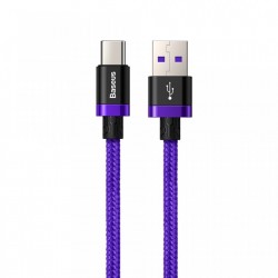 CABLU DE DATE USB-C, BASEUS PURPLE GOLD RED, SUPERCHARGE 40W, QUICK CHARGE 3.0, 1 M, ALBASTRU