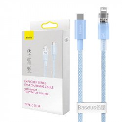 Cablu de incarcare rapida Baseus USB-C la seria Lightning Explorer 1m, 20W (albastru)
