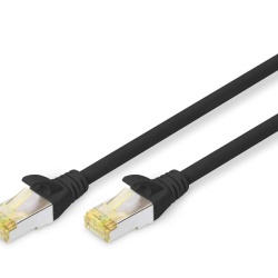 Cablu de Rețea / Patch Cord S/FTP Cat.6A Digitus 0.5m, 10 Gbit/s, 500 MHz, Cu Manta LSZH, Negru