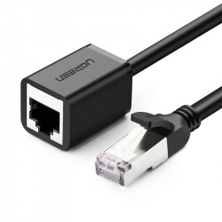 Cablu de rețea UGREEN Extensie Ethernet RJ45, Cat. 6, FTP, cu un dop metalic 0,5m, (negru)