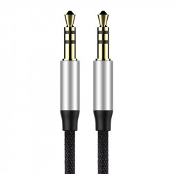 Cablu mini jack audio 3.5 mm AUX Baseus Yiven 1m , negru + argintiu - Img 3
