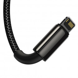 Cablu USB 3in1 Baseus Tungsten Gold, USB la micro USB / USB-C / Lightning, 3,5A, 1,5m (negru) - Img 3
