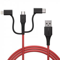 Cablu USB 3in1 certificat MFI, BlitzWolf BW-MT4, micro USB / USB-C / Lightning, 3A 0,9m - Img 2