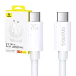 Cablu USB-C la USB-C Baseus Superior USB4, 240 W, 1 m (alb)