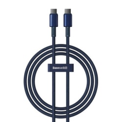 Cablu USB-C la USB-C Baseus Tungsten Gold, 100W, 2m (albastru)