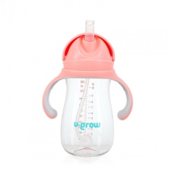 Cana cu pai tritan, roz, 300ml, U-Grow - Img 4
