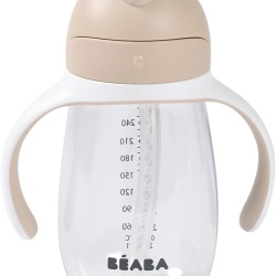 Cană de Învățare cu Pai BÉABA 300 ml din Tritan, 100% Anti-Scurgere, Mânere Detașabile, Fără Scurgeri chiar și Deschisă, De la 8 Luni, Nuanță Clay - Img 2
