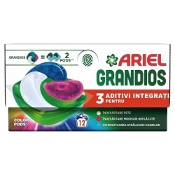Capsule ARIEL Grandios Pods Color, detergent automat de rufe, 12 spalari, 12 buc