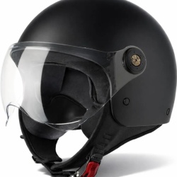 Cască moto / scuter tip Jet VINZ Duoro cu vizieră, omologare ECE 22.06, damă și bărbați, Negru Mat, Mărimea XL (60 - 61 cm)