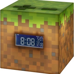 Ceas Deșteptător / Alarmă Paladone Minecraft cu Sunete Oficiale din Joc și Lumină de Noapte, Culoare Verde (Green)