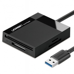 Cititor Card USB 3.0 UGREEN CR125, SD - microSD - CF - MS, Negru, Resigilat