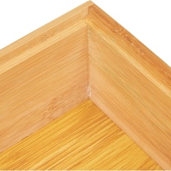 Cutie Organizatoare din Lemn de Bambus Zeller 13330, Dimensiuni 15 x 15 x 7 cm, Finisaj Natural, pentru Sertare, Birou, Baie și Bucătărie, Bej - Img 5