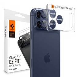 Folie de protectie Camera Spate Spigen GlastR EZ FIT Optik Pro XL pentru Apple iPhone 17 Pro Max, Sticla Securizata, Full Glue, Albastra