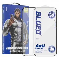 Folie de protectie Ecran Blueo Anti-Static HD pentru Apple iPhone 18 Pro / 17 Pro / 17 / 16 Pro, Sticla Securizata, Full Glue, Neagra