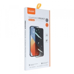 Folie de protectie Ecran Privacy Veason pentru Apple iPhone 15 Pro Max, Sticla Securizata, Full Glue, 6D