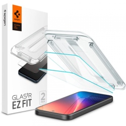 Folie de protectie Ecran Spigen GlastR EZ FIT pentru Google Pixel 9a, Sticla Securizata, Full Glue, Set 2 bucati