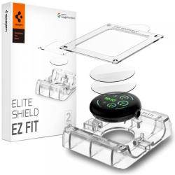 Folie Protectie Spigen Elite Shield EZ FIT pentru Google Pixel Watch 41mm Series, Set 2 bucati, Sticla Securizata, Transparenta AFL08524