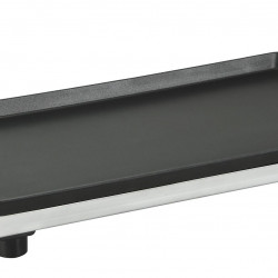Gratar electric FRAM FEG-F2500SL, 2500W, placa fixa turnata, invelis antiaderent, placa 52 X 26 cm, temperatura ajustabila, maner rece, maner din aluminiu turnat, Negru/Argintiu - Img 2