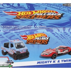 HOT WHEELS SET 2 MASINUTE METALICE PULL BACK MIGHTY K SI TWIN MILL 1:43