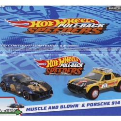 HOT WHEELS SET 2 MASINUTE METALICE PULL BACK MUSCLE AND BLOWN SI PORSCHE 914 SAFARI 1:43