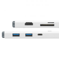 HUB multifunctional din seria Baseus Lite USB tip C - 2 x USB 3.0 / USB tip C PD / HDMI 1,4 / SD / TF alb (WKQX050102) - Img 6
