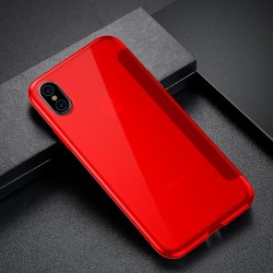 Husa Book, Baseus Touchable, TPU gel + sticla securizata, pentru iPhone XS Max, rosu - Img 6