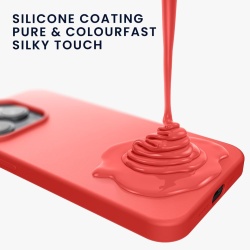 Husă de Protecție pentru Apple iPhone 15 din Silicon TPU Flexibil Anti-Șoc, Margini Înălțate pentru Ecran și Cameră, Suprafață Mată Anti-Alunecare, Compatibilă Încărcare Wireless, Coral Fluorescent - Img 4