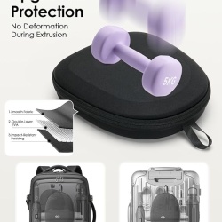 Husă de protecție rigidă pentru căști over-ear, carcasă transport rezistentă la șocuri și stropi, compatibilă JBL, Sony, Soundcore, Bose, Beribes, buzunar plasă cabluri, Negru - Img 5