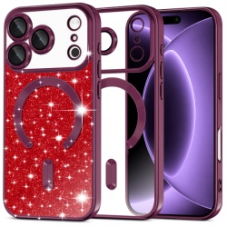 Husa MagSafe pentru Apple iPhone 18 Pro / 17 Pro, Techsuit, Luxury Glitter, Visinie Inchis