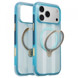 Husa MagSafe pentru Apple iPhone 18 Pro / 17 Pro, Torras, Ostand Q3 Air Football, Bleu