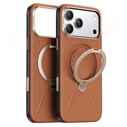 Husa MagSafe pentru Apple iPhone 18 Pro Max / 17 Pro Max, Torras, QPRO Leather, Maro