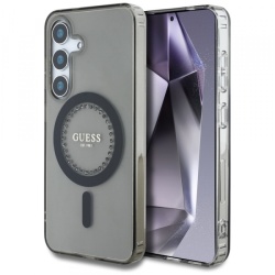 Husa MagSafe pentru Samsung Galaxy S25 S931, Guess, IML Rhinestone, Neagra