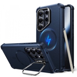 Husa MagSafe pentru Samsung Galaxy S26 Ultra, ESR, Cyber Armor Kickstand, Albastra