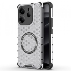 Husa MagSafe pentru Xiaomi Redmi Note 14 4G (Regional), Techsuit, HoneyComb Shield, Alba