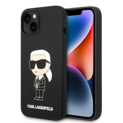 Husa pentru Apple iPhone 14 Plus, Karl Lagerfeld, Silicone Ikonik Karl, Neagra
