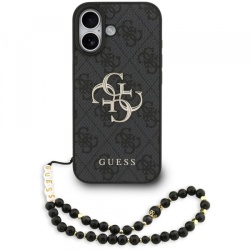 Husa pentru Apple iPhone 17, Guess, 4G Classic Logo with Strap, Neagra
