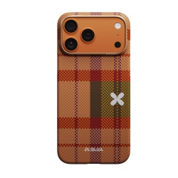 Husa Pitaka pentru iPhone 17 Pro Max, Flora in Grid, Edge Case, Cloud Dusk